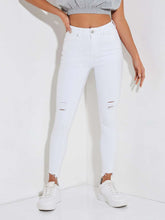 PETITE Ripped Raw Hem Skinny Jeans